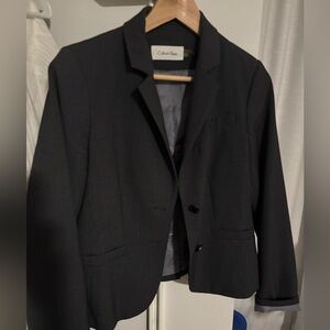 Calvin Klein Gray Fitted Blazer